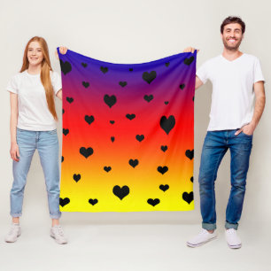 Rainbow Hearts, Fleece Blanket
