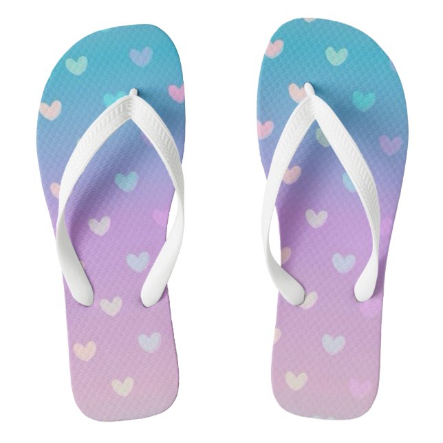Rainbow  Hearts Jandals (Footbed)