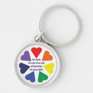 Rainbow Hearts Key Ring