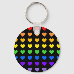 Rainbow Hearts Key Ring