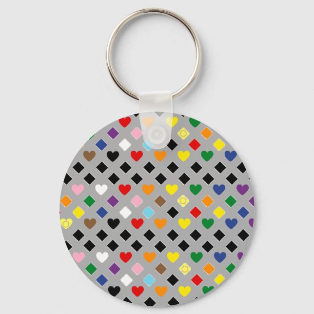 Rainbow Hearts Key Ring (Front)