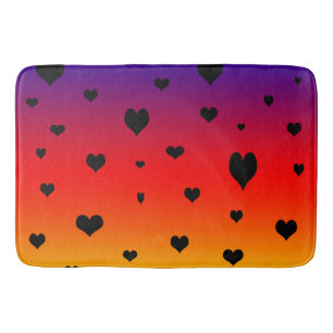 Rainbow Hearts, Large Memory Foam Bath Mat