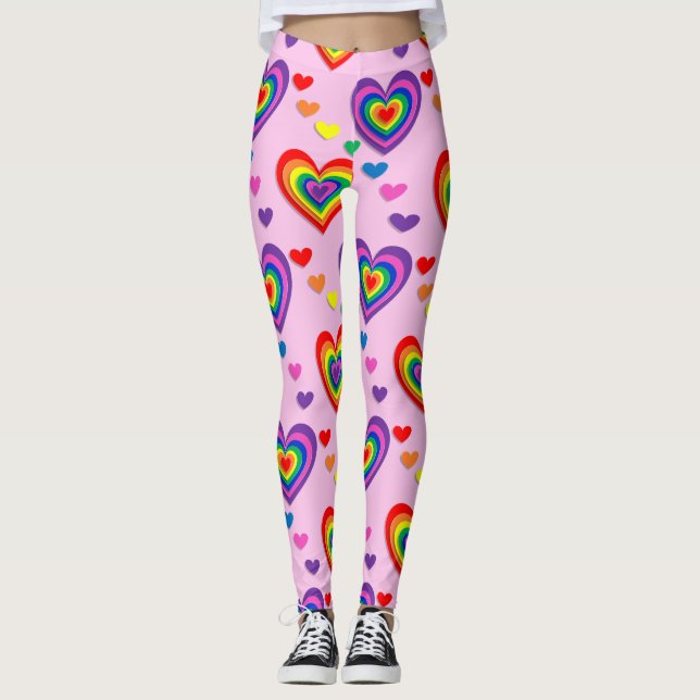 Rainbow hearts leggings (Front)