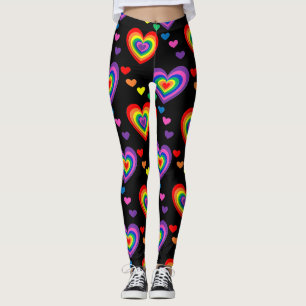 Rainbow hearts leggings