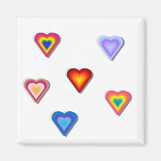 Rainbow Hearts Magnet