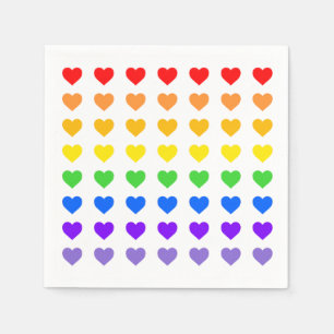 Rainbow Hearts Napkin