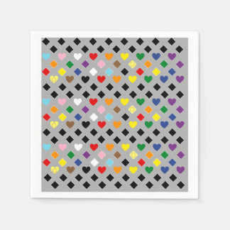 Rainbow Hearts Napkin