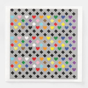 Rainbow Hearts Napkin