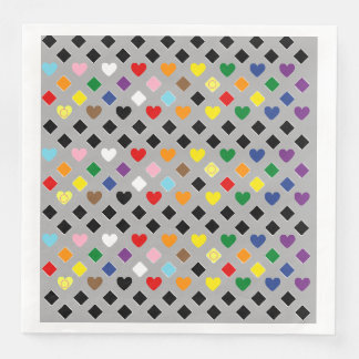 Rainbow Hearts Napkin