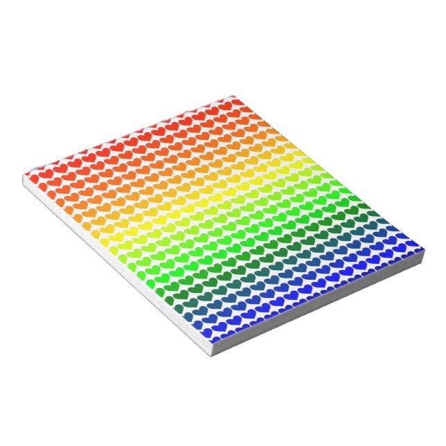 RAINBOW HEARTS NOTEPAD (Angled)