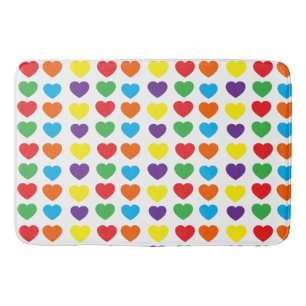 Rainbow Hearts Pattern Bath Mat