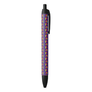 Rainbow Hearts Pattern Black Ink Pen