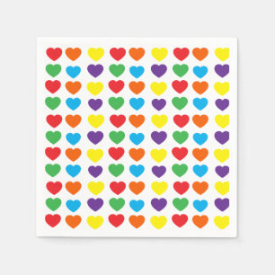 Rainbow Hearts Pattern Napkin