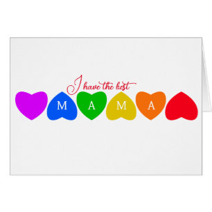 Rainbow Hearts personalised Mama