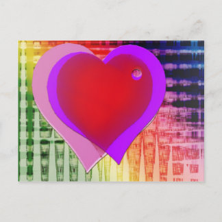 rainbow hearts.... postcard