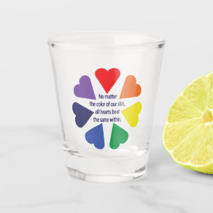 Rainbow Hearts Shot Glass