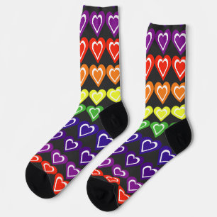 Rainbow hearts socks
