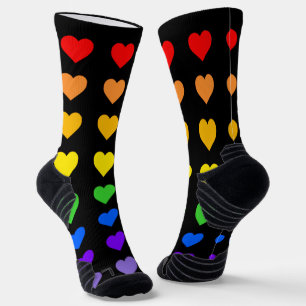Rainbow Hearts  Socks