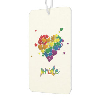 Rainbow Hearts Splash Pride Car Air Freshener