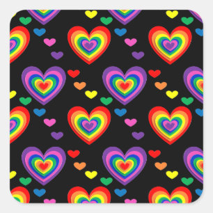 Rainbow hearts stickers