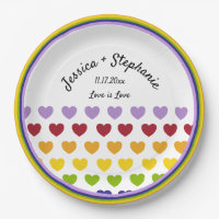 Rainbow Hearts Stripes Patterned Personalised