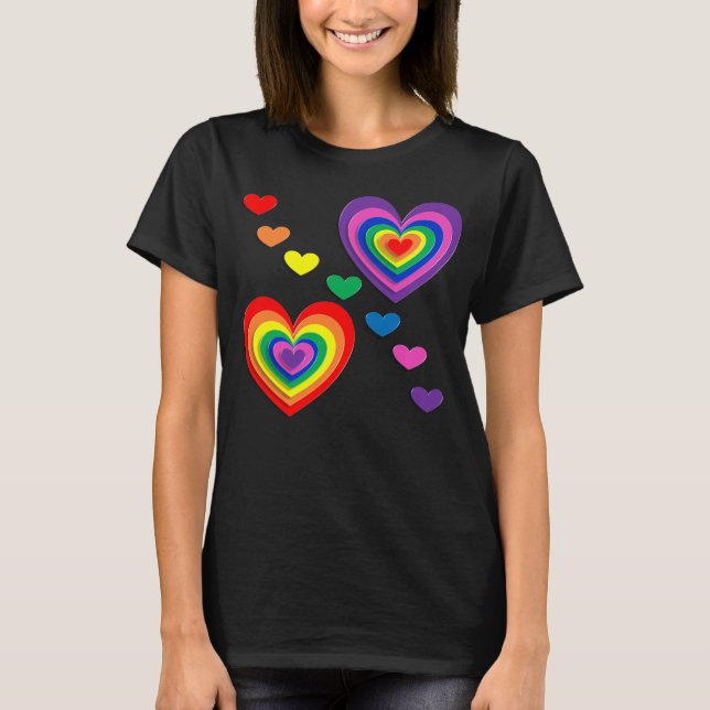 Rainbow Hearts T-Shirt (Front)