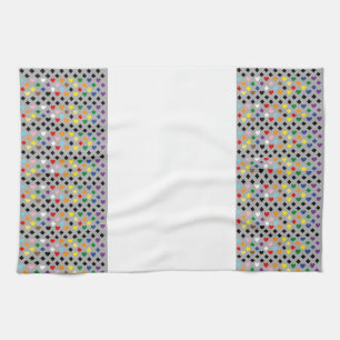 Rainbow Hearts Tea Towel