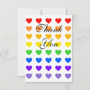 Rainbow Hearts Thank You Card
