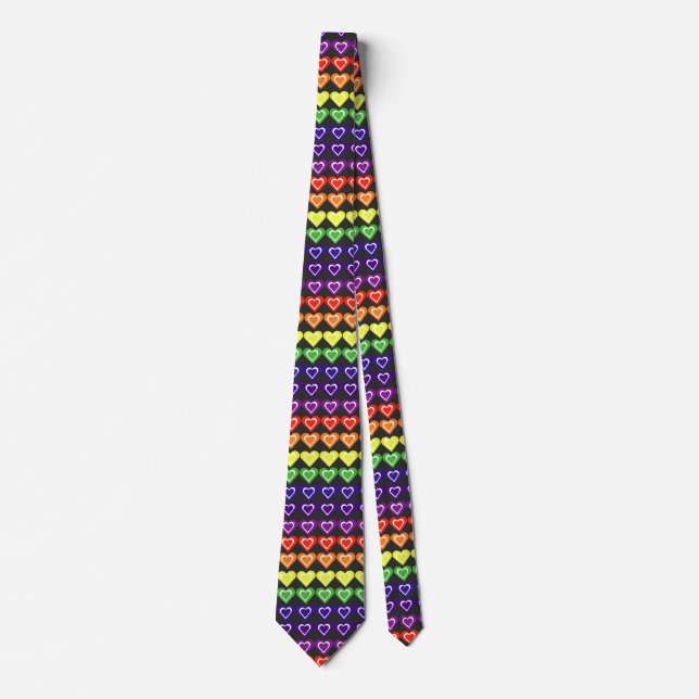 Rainbow hearts tie (Front)