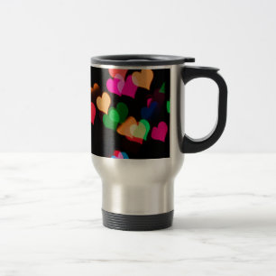 rainbow hearts travel mug