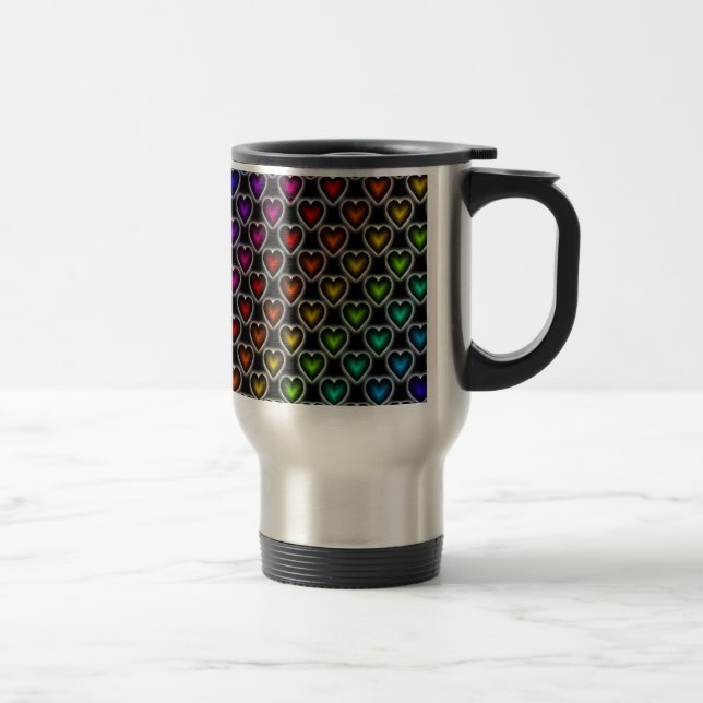 Rainbow Hearts Travel Mug (Right)