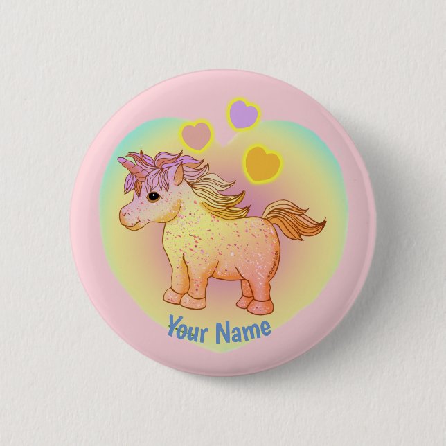 Rainbow Hearts Unicorn  pin (Front)
