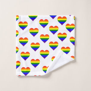 Rainbow Hearts Wash Cloth
