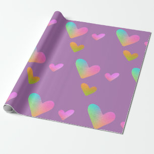 Rainbow Hearts Wrapping Paper
