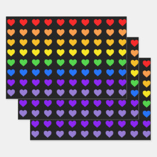 Rainbow Hearts  Wrapping Paper Sheet