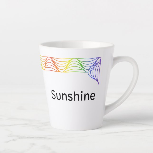 Rainbow Heat Wave Personalised Latte Mug (Right)
