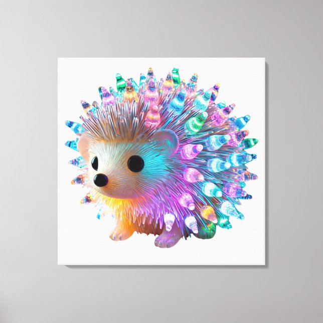 Rainbow Hedgehog Delight Canvas Print (Front)