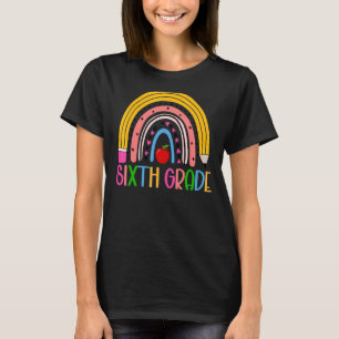 Rainbow Hello Sixth 6th Grade Teacher First Day Of T-Shirt