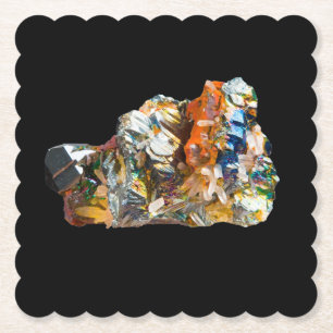Rainbow Hematite Crystal Paper Coaster