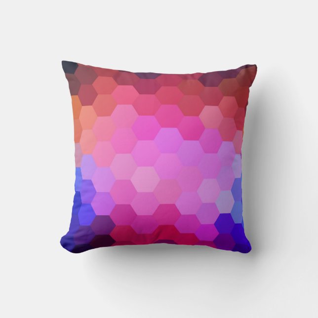 Rainbow Hexagon Chevron Pattern #2 Cushion (Front)