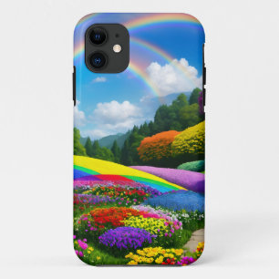 Rainbow Hills and Flowers Two Case-Mate iPhone Case