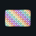 Rainbow hippie flowers pattern bath mat<br><div class="desc">Retro floral pattern with rainbow coloured flowers.</div>