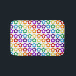 Rainbow hippie flowers pattern bath mat<br><div class="desc">Retro floral pattern with rainbow coloured flowers.</div>