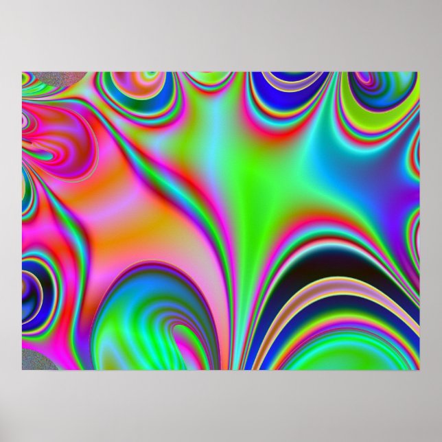 Rainbow Hippie Fractal Poster (Front)