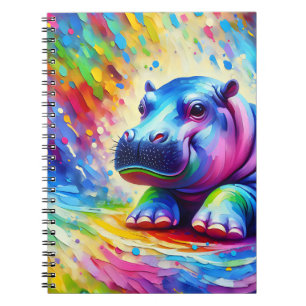 Rainbow Hippo Sunshine Notebook