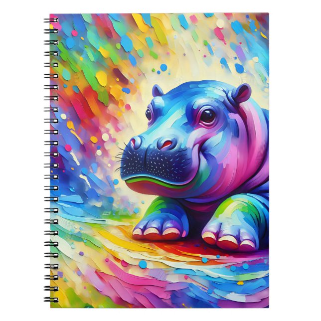 Rainbow Hippo Sunshine Notebook (Front)
