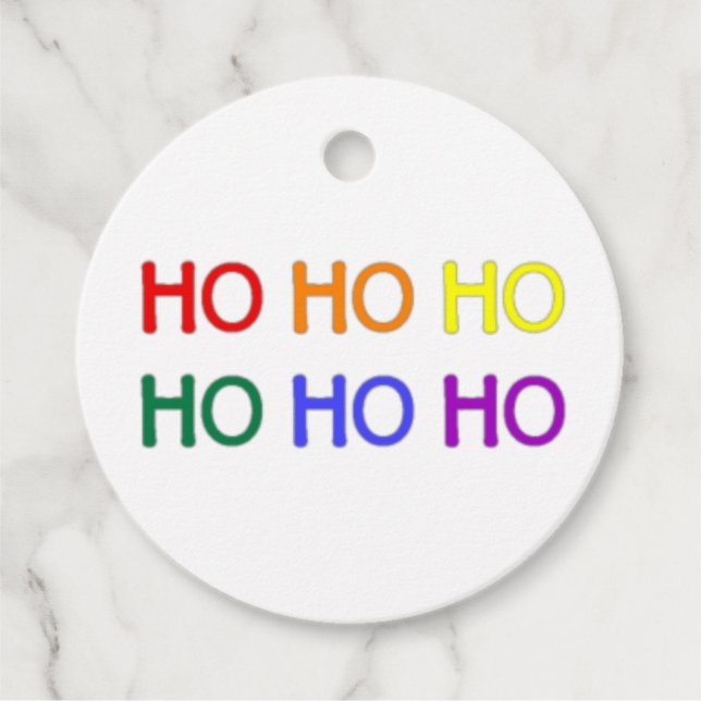 Rainbow Ho Ho Ho Gift Tags (Front)