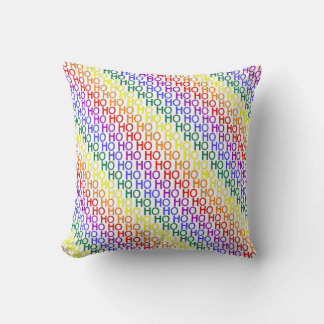 Rainbow Ho Ho Ho Pattern Throw Pillow