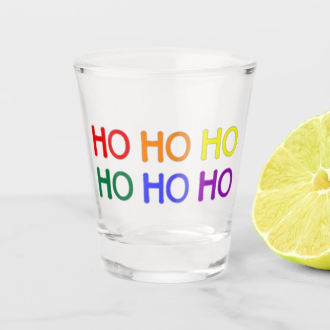 Rainbow Ho Ho Ho Shot Glasses (Front)