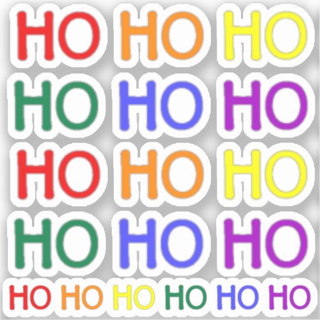 Rainbow Ho Ho Ho Vinyl Stickers (Front)
